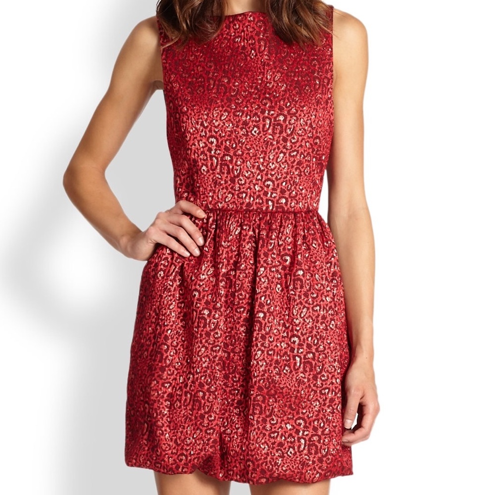 Alice+Olivia Leopard Metallic Dress
